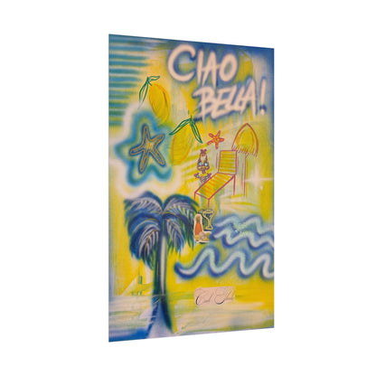 "ciao bella" airbrush rolled print