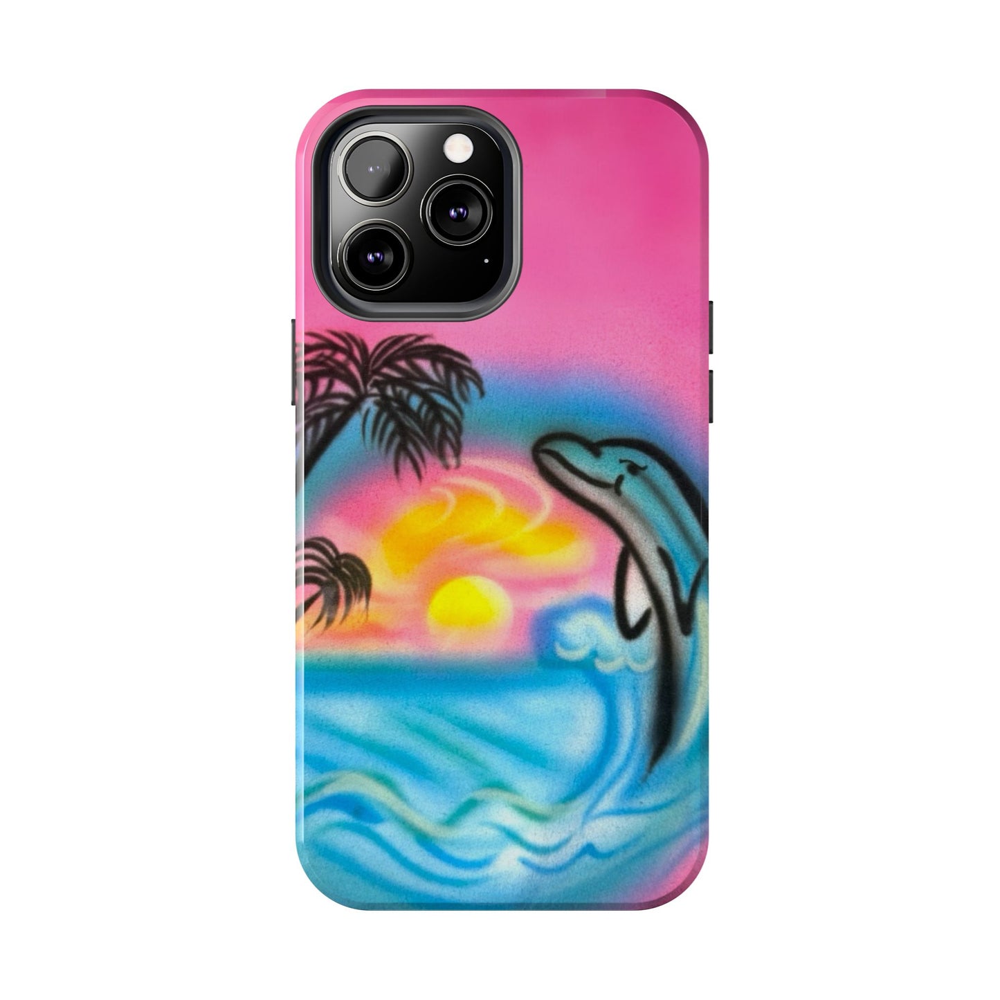 "dolphin love" airbrush iPhone case