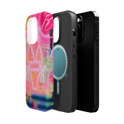 MagSafe "santa monica strawberry" airbrush iPhone case
