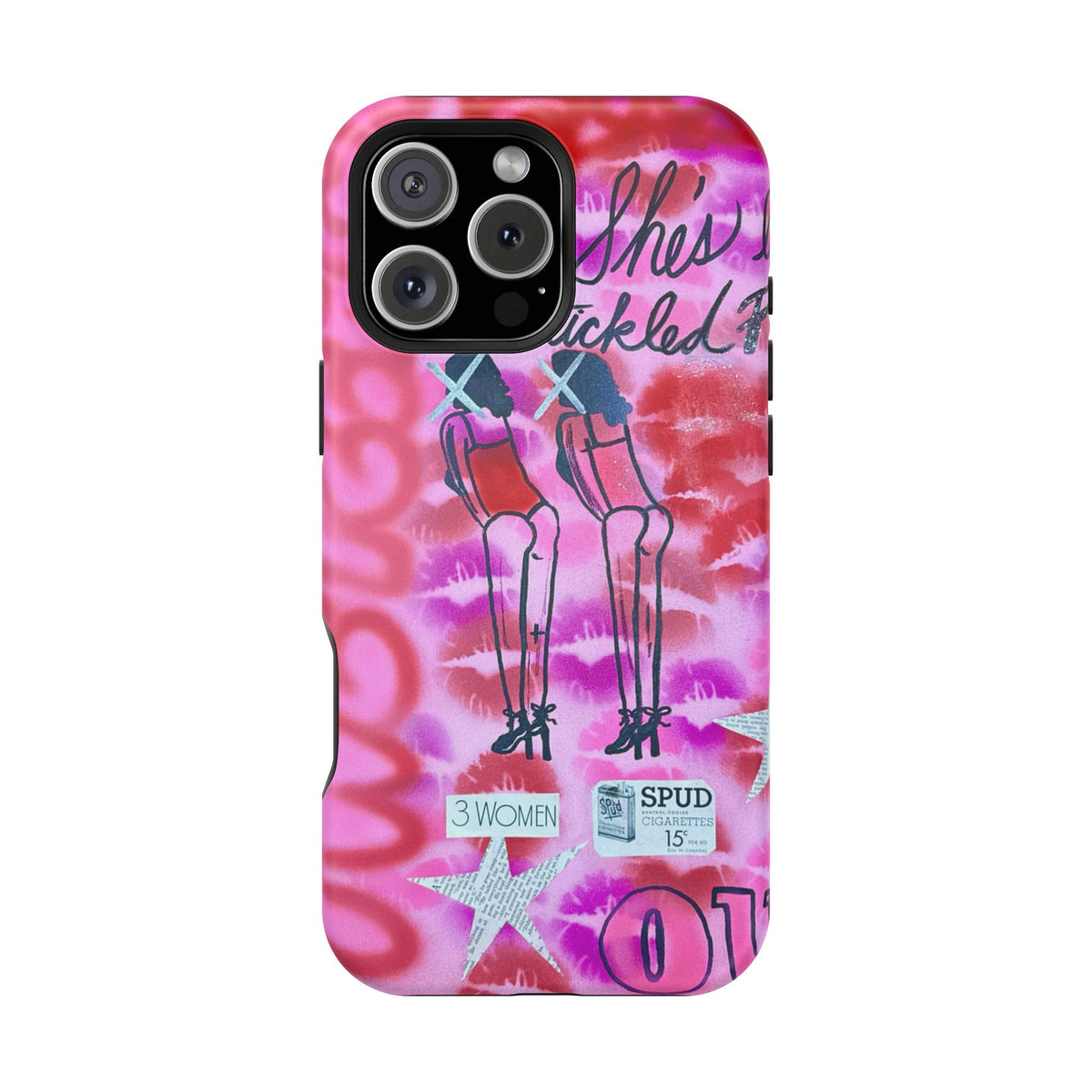 MagSafe "tickled pink" airbrush iPhone case