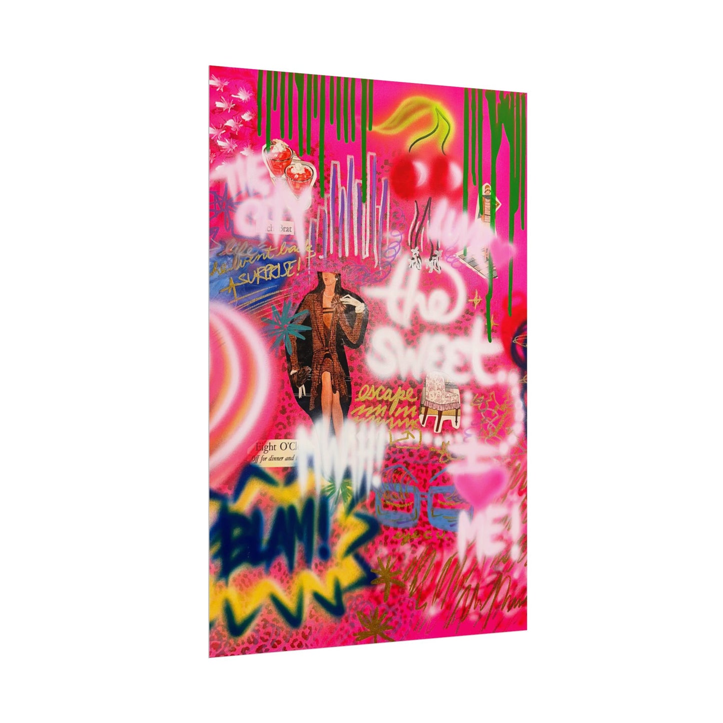 "sweet escape" airbrush rolled print