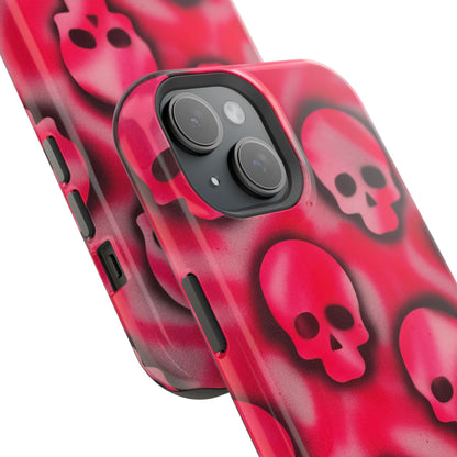 MagSafe "pink skully" airbrush iPhone case
