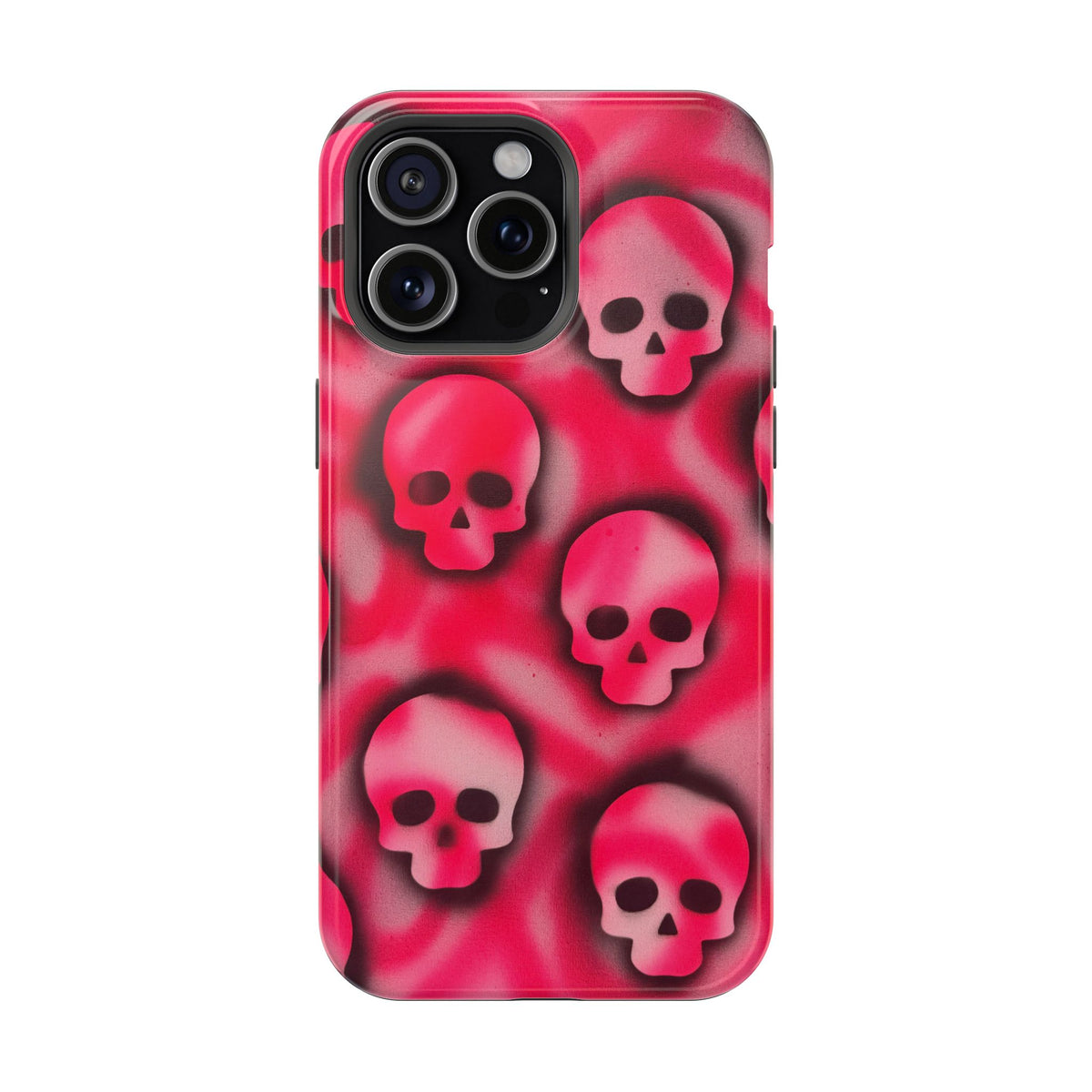 MagSafe "pink skully" airbrush iPhone case