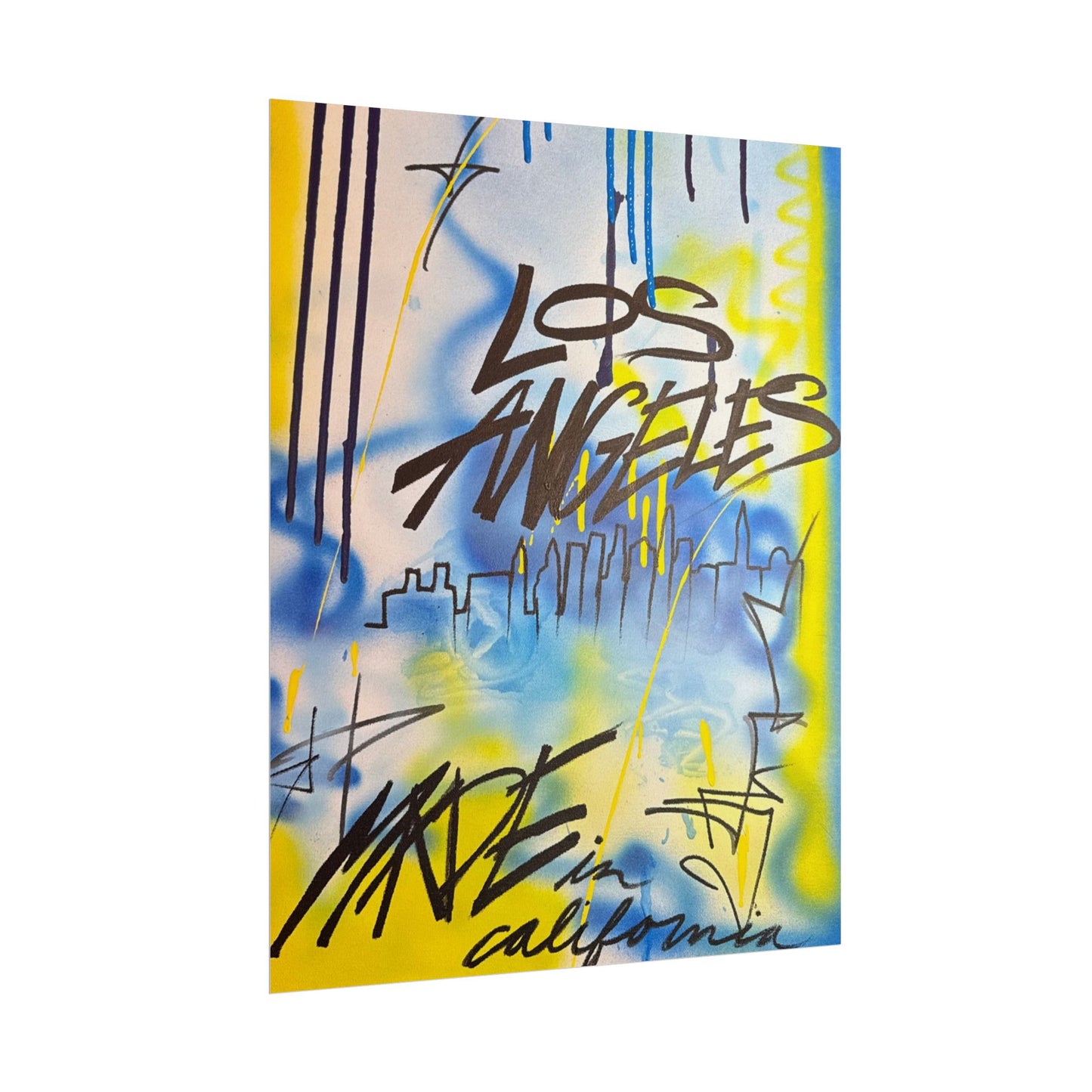 "los angeles" airbrush rolled print