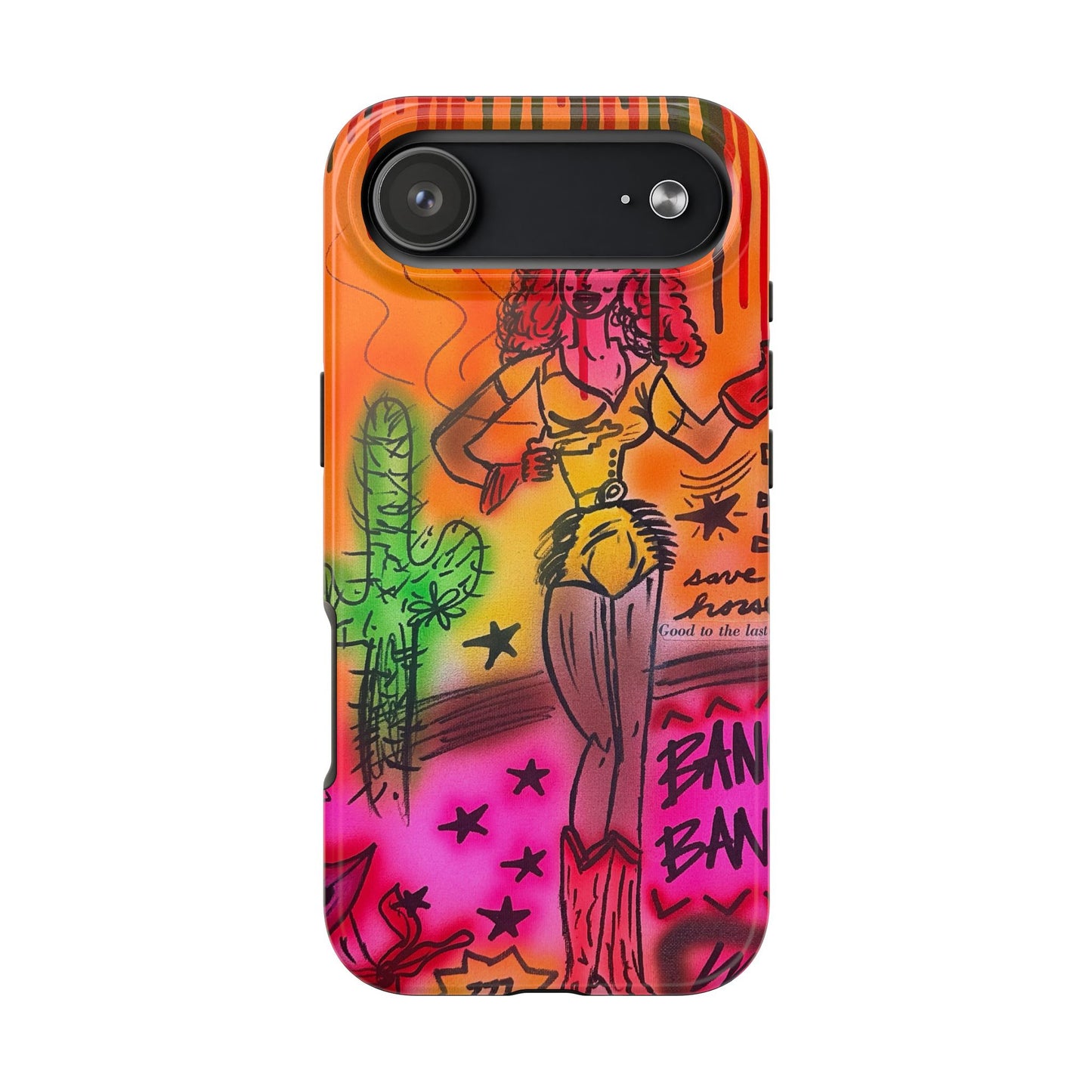 "wild, wild west" airbrush iPhone case