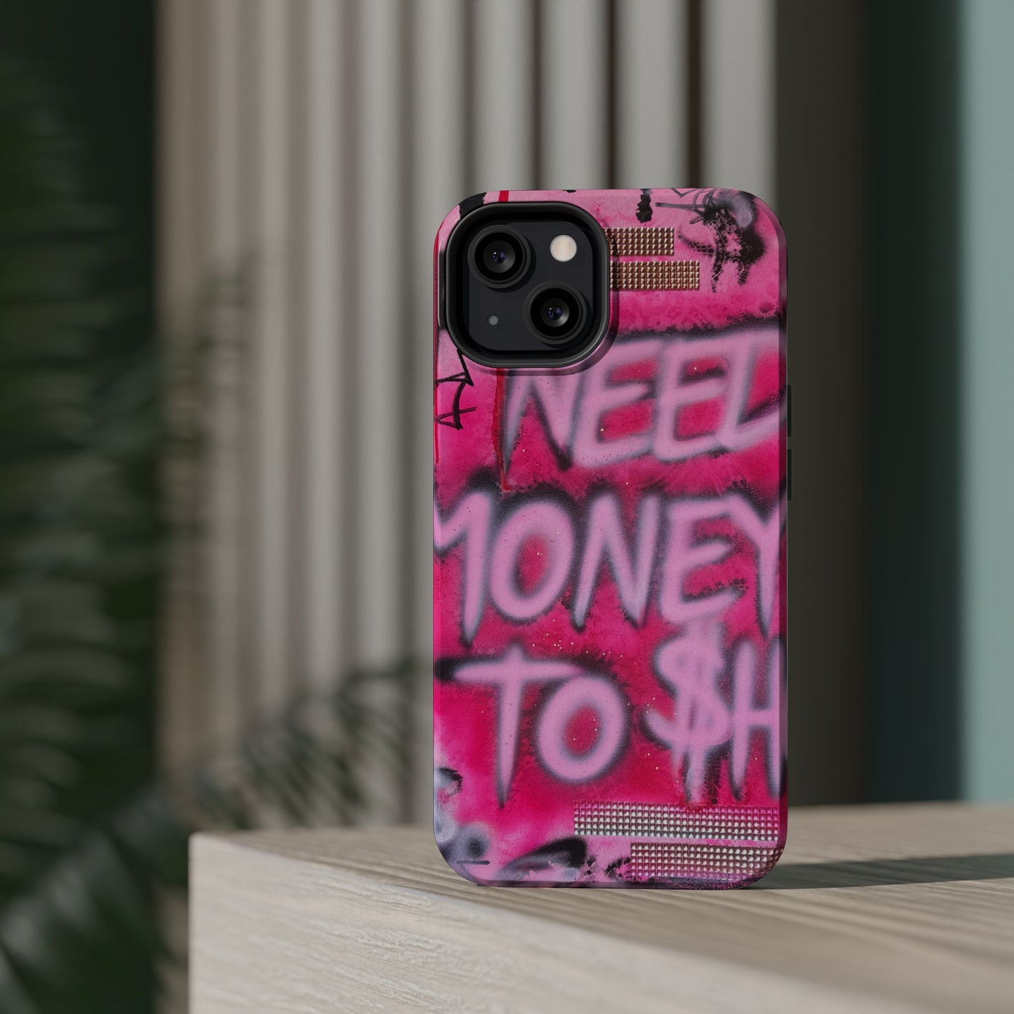 MagSafe "need $$ to shop" airbrush iPhone case