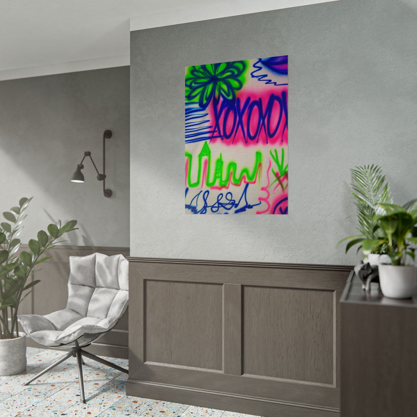 "city secrets" airbrush rolled print