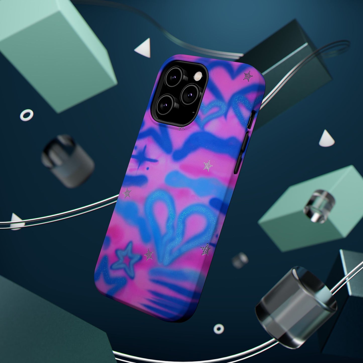 MagSafe "blue camo" airbrush iPhone case