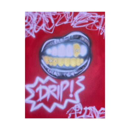 "tooth drip" airbrush rolled print