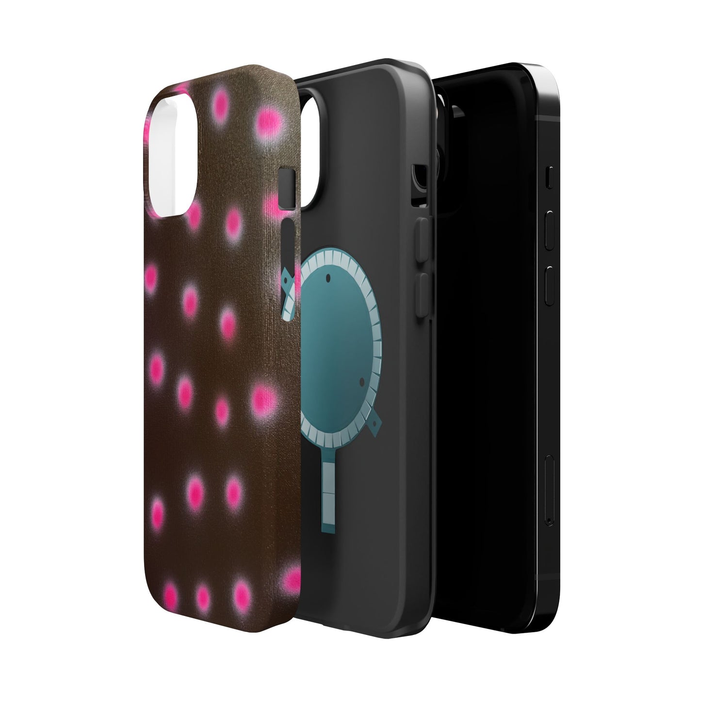 MagSafe "cherry mocha polka dot" airbrush iPhone case
