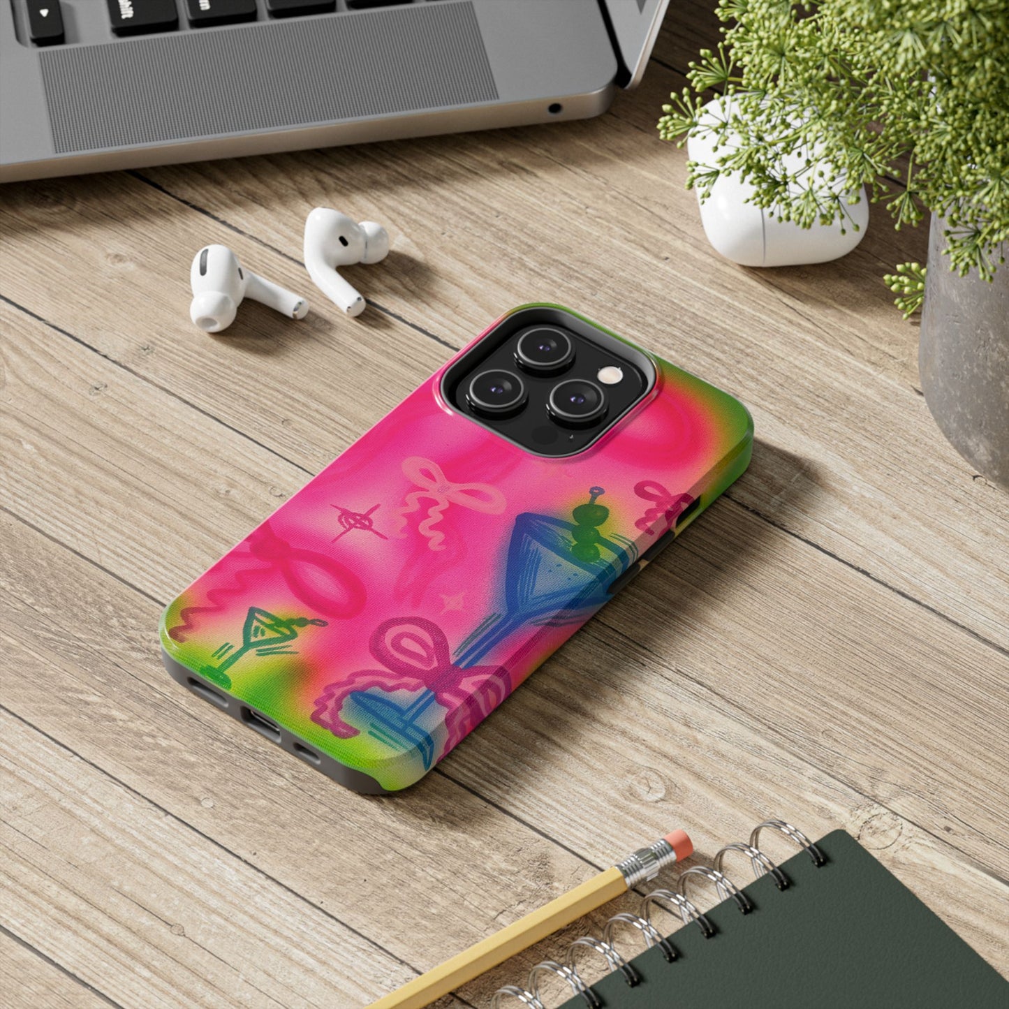 "bow martini" airbrush iPhone case