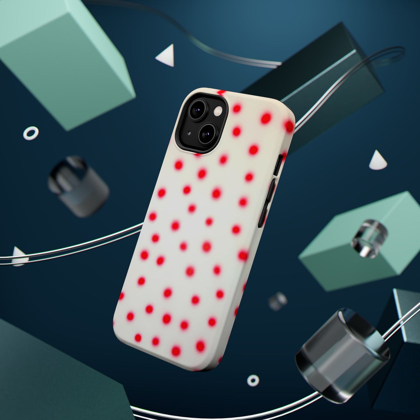 MagSafe "vanilla cherry polka dot" airbrush iPhone case
