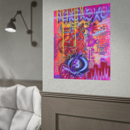 "shots on me!" airbrush rolled print