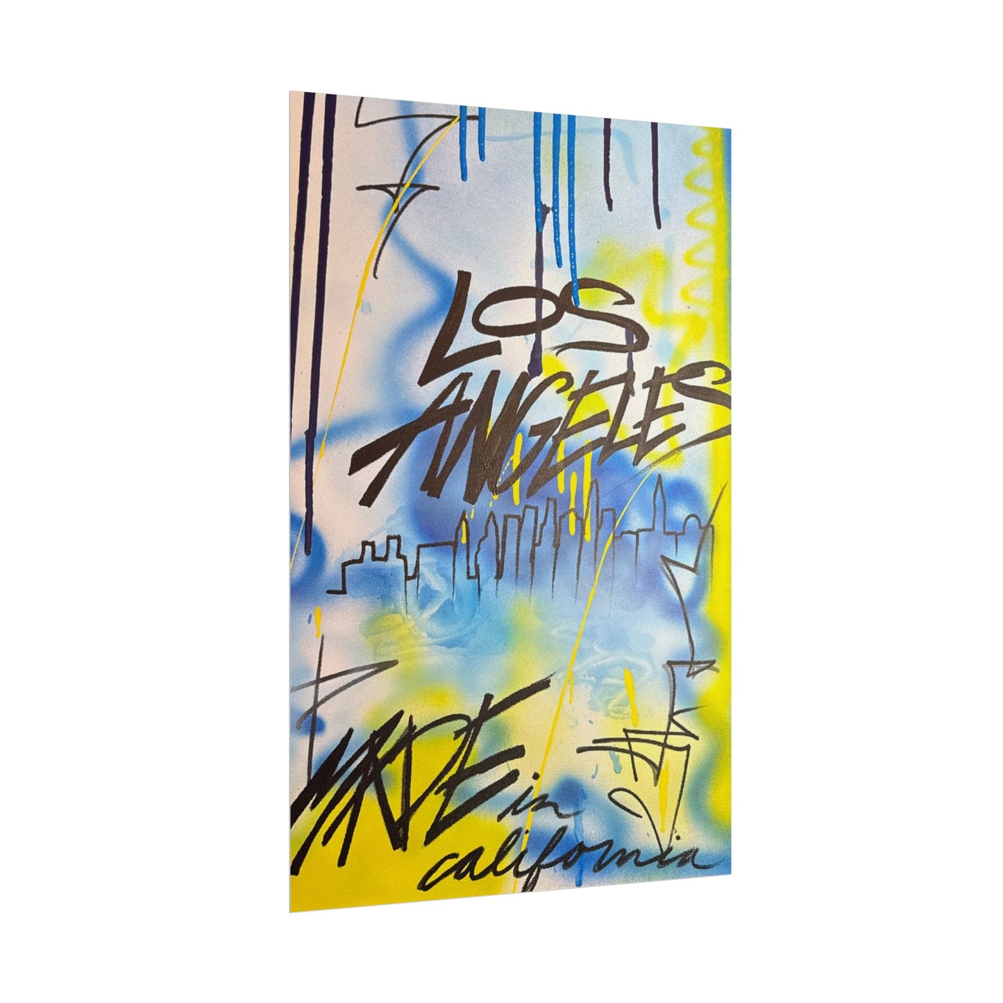 "los angeles" airbrush rolled print