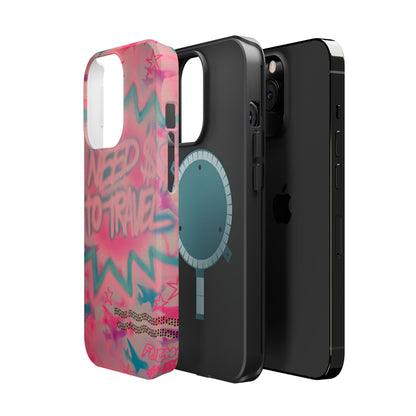 MagSafe "need $$ to travel" airbrush iPhone case
