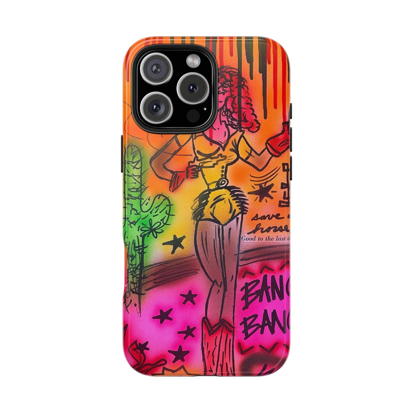 "wild, wild west" airbrush iPhone case