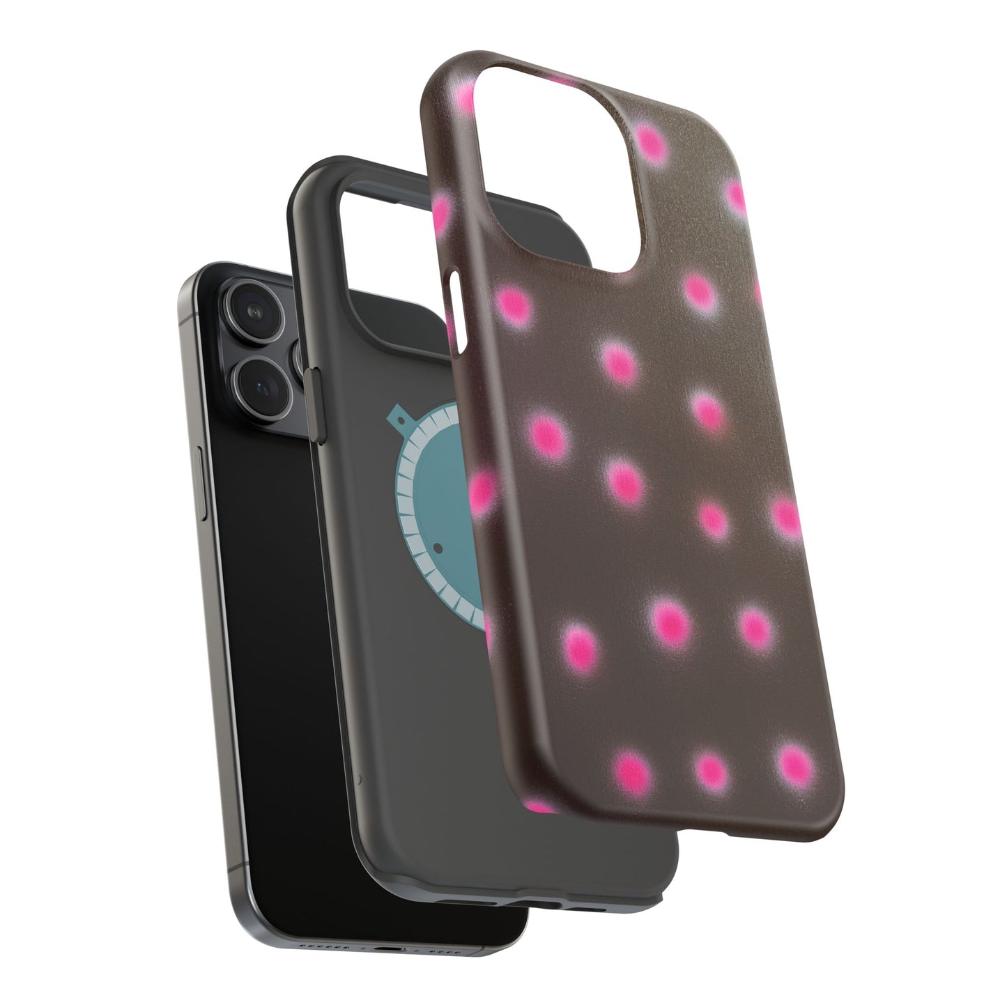 MagSafe "cherry mocha polka dot" airbrush iPhone case