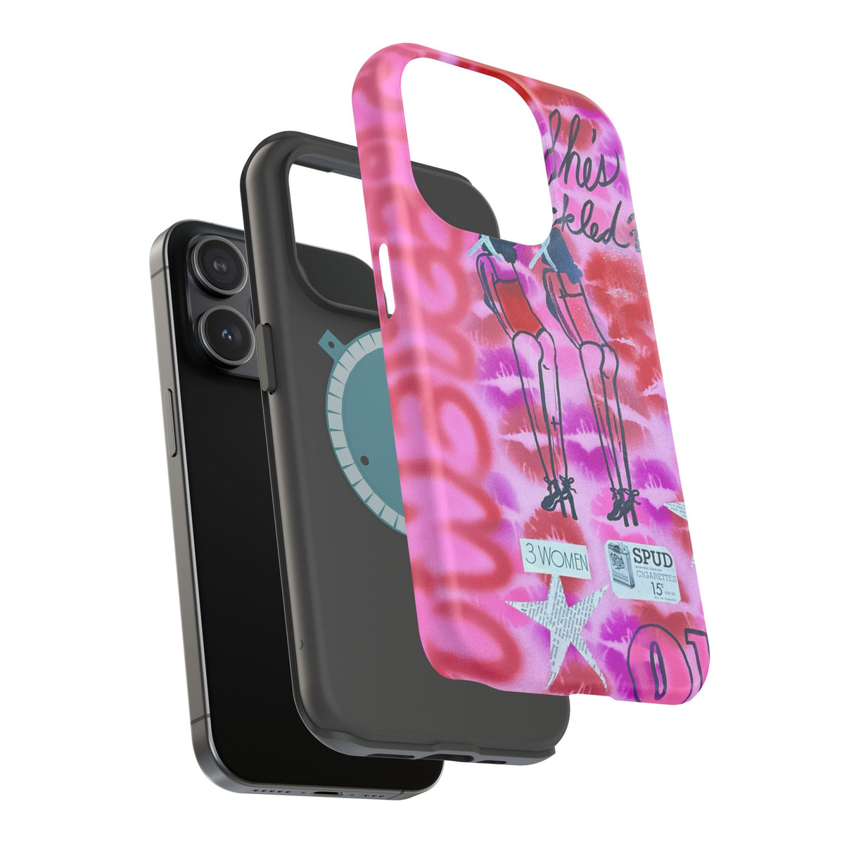 MagSafe "tickled pink" airbrush iPhone case