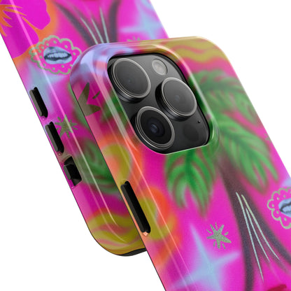 "neon pink palms" airbrush iPhone case