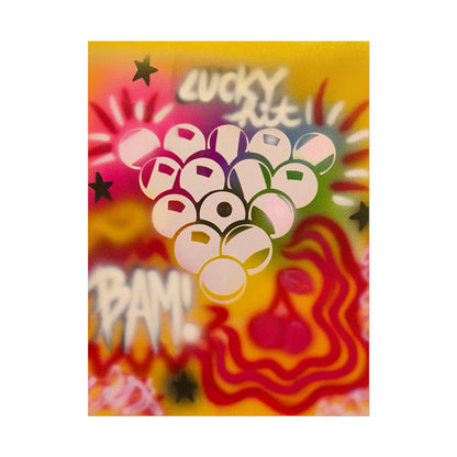 "bright billiards" airbrush rolled print