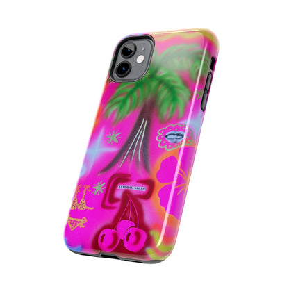 "neon pink palms" airbrush iPhone case