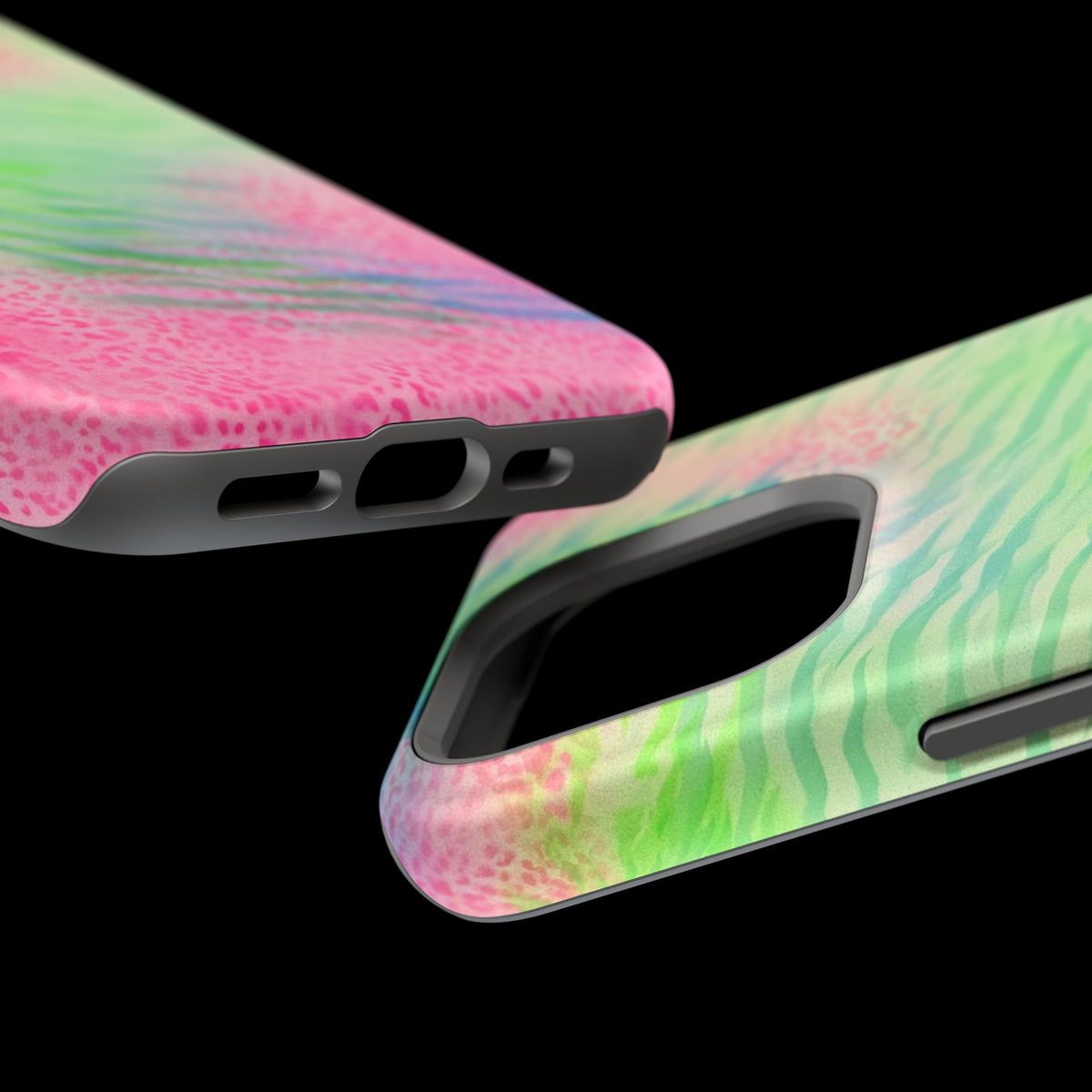 MagSafe "teal cheetah" airbrush iPhone case