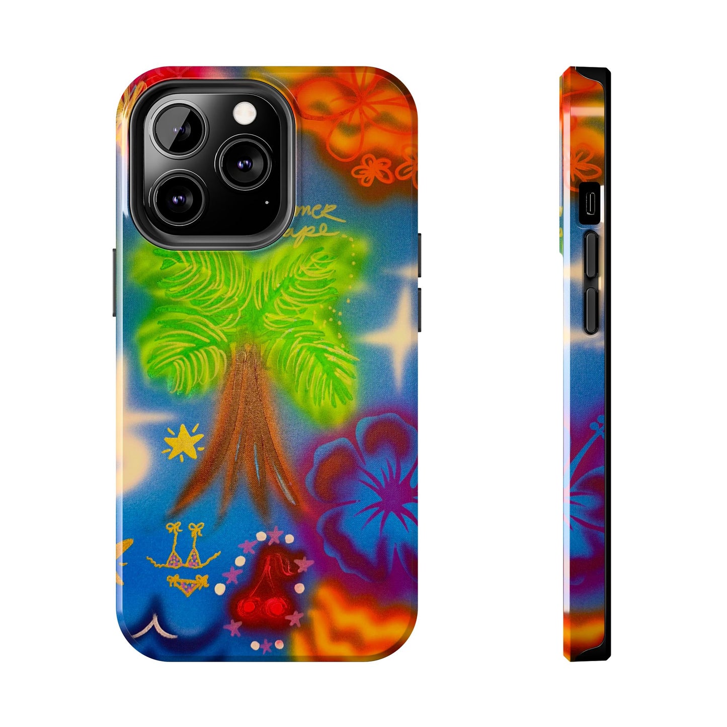 "neon blue palms" airbrush iPhone case