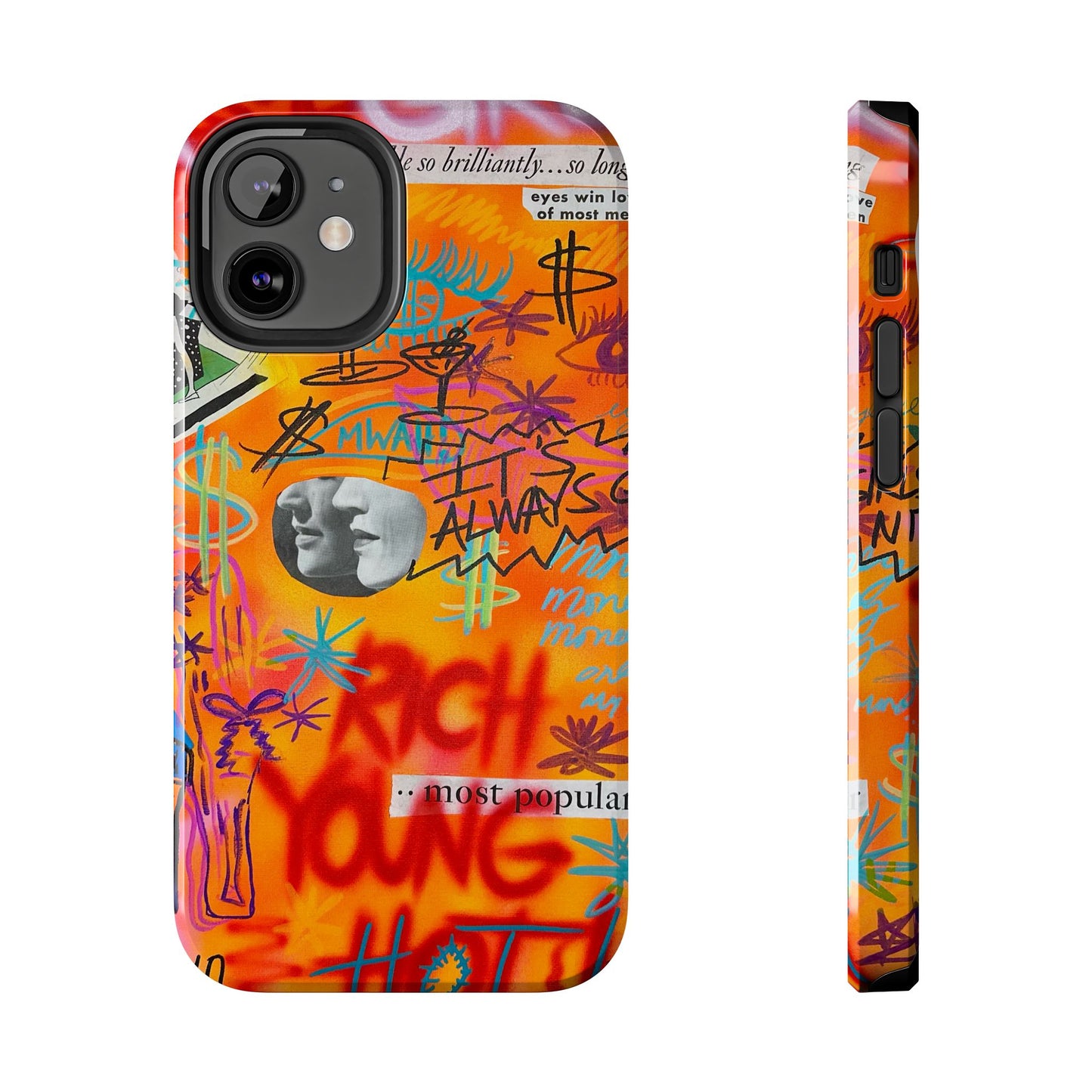 "young, rich, hot!" airbrush iPhone case