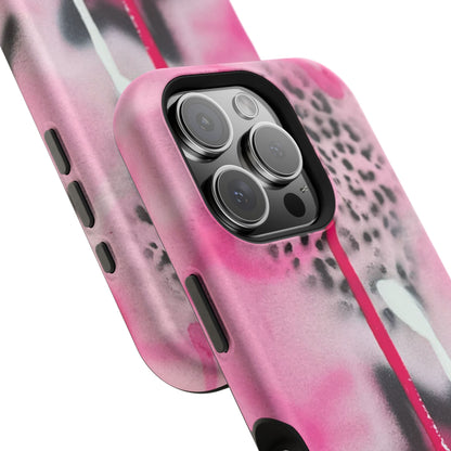 MagSafe "pink cheetah" airbrush iPhone case