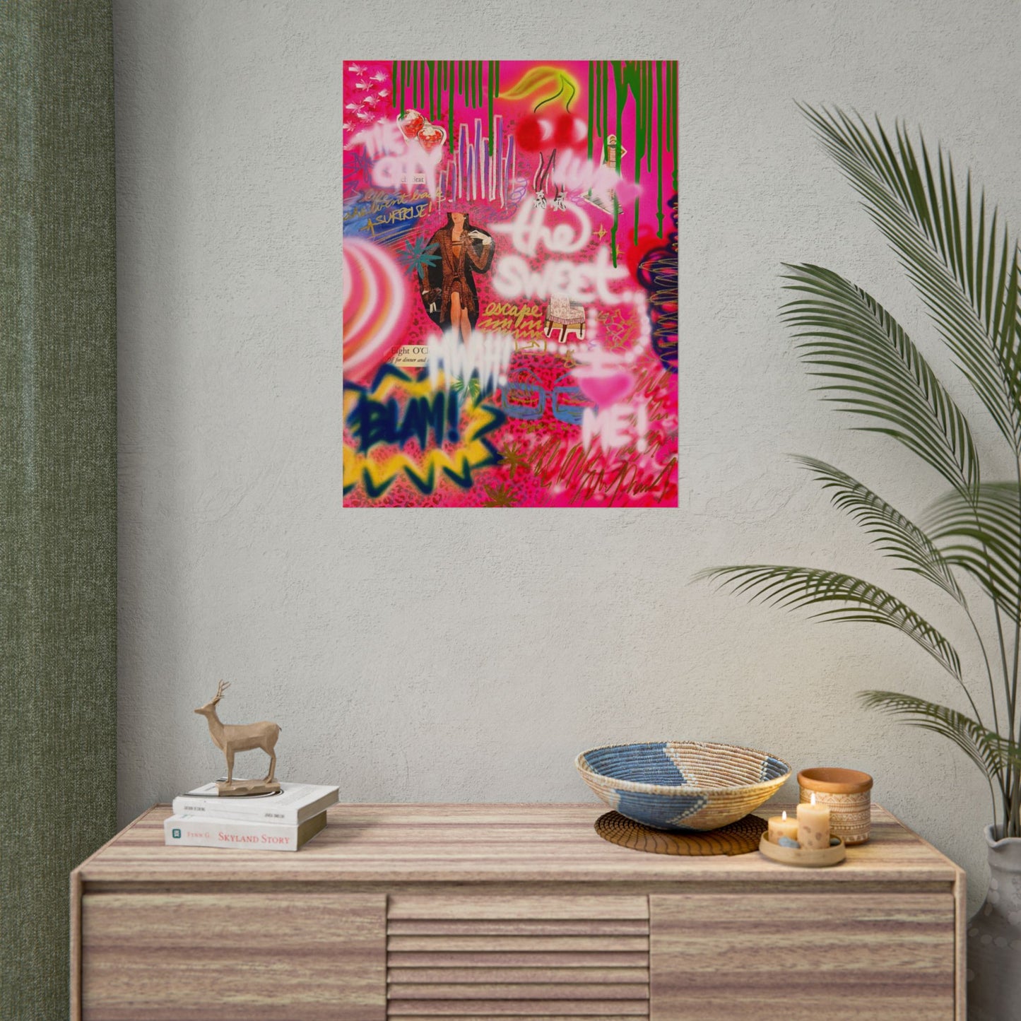 "sweet escape" airbrush rolled print