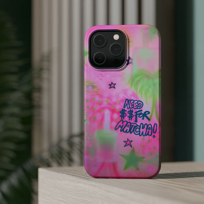MagSafe "need $$ for matcha" airbrush iPhone case