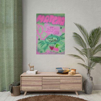 "matcha!" airbrush rolled print