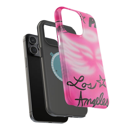 MagSafe "pinke Engelsflügel" Airbrush iPhone Hülle