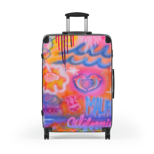 "mornings in malibu" airbrush suitcase