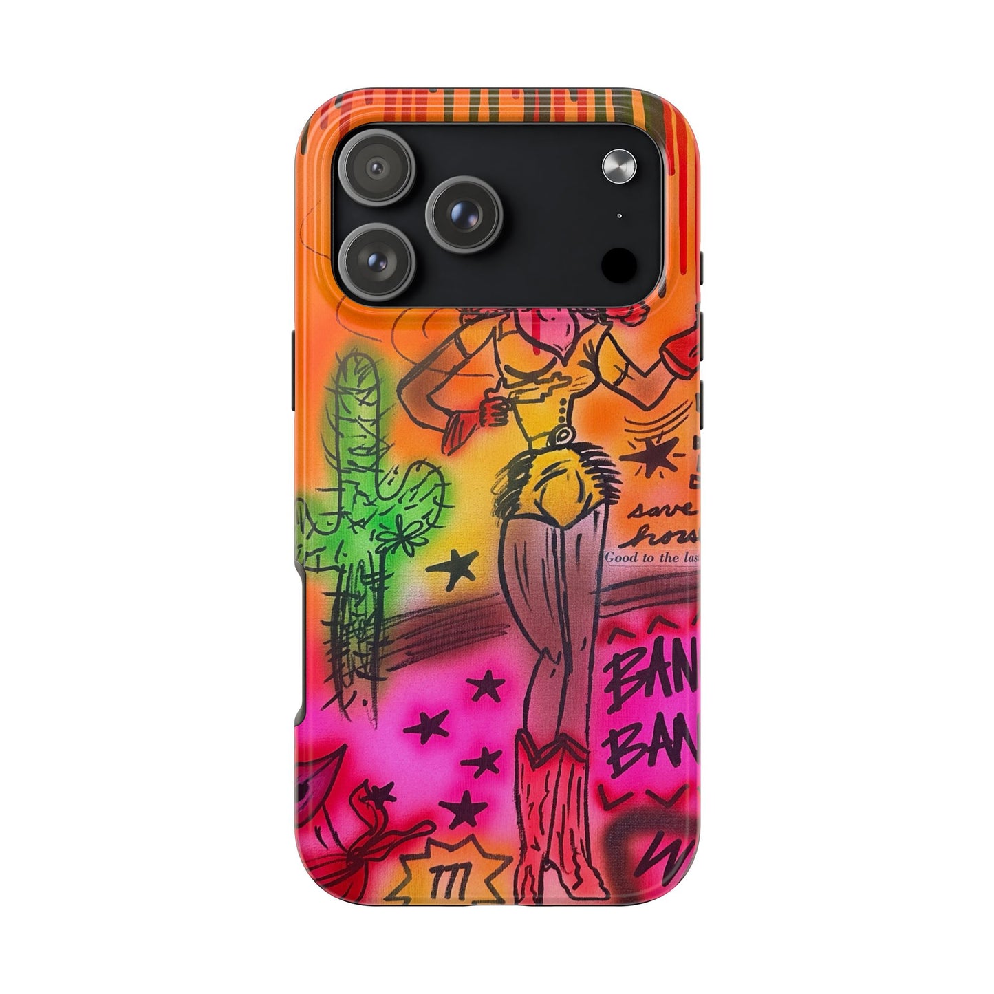 "wild, wild west" airbrush iPhone case