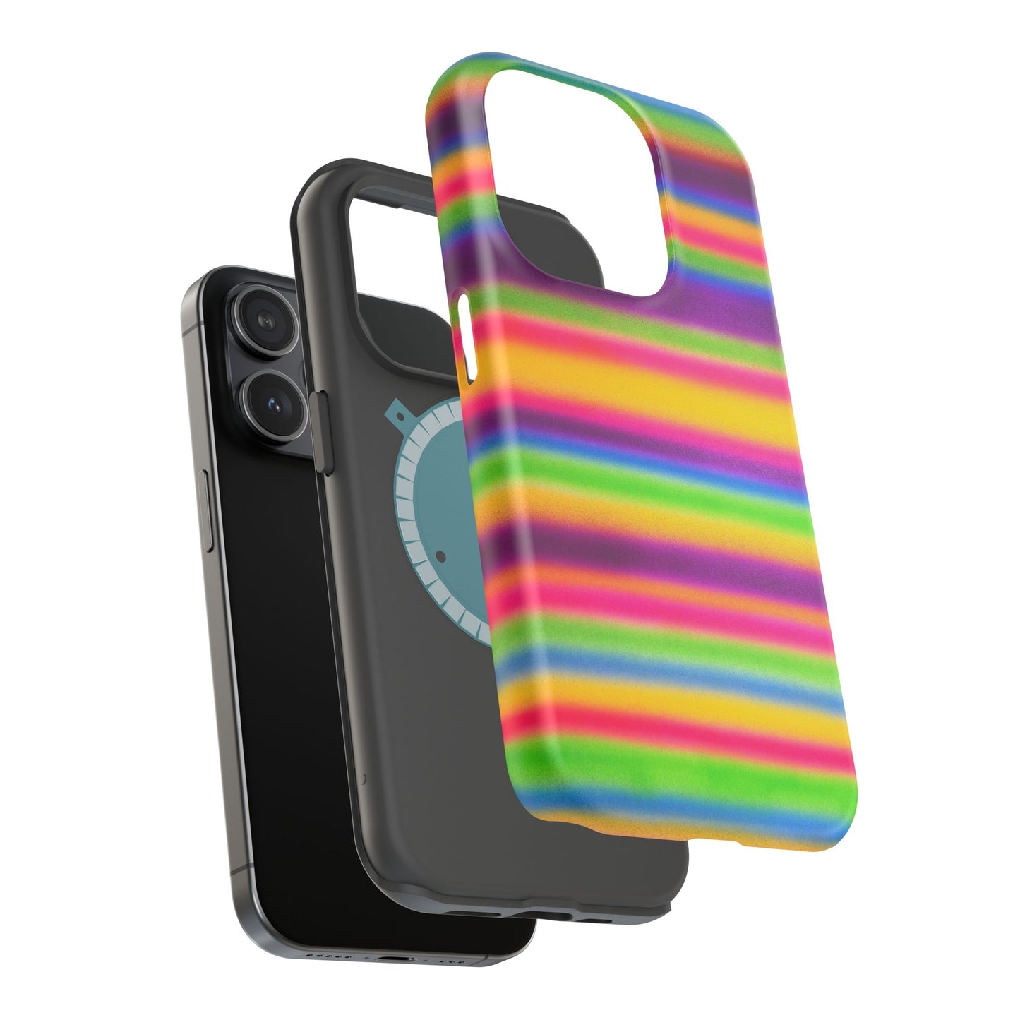 MagSafe "colorful stripes" airbrush iPhone case