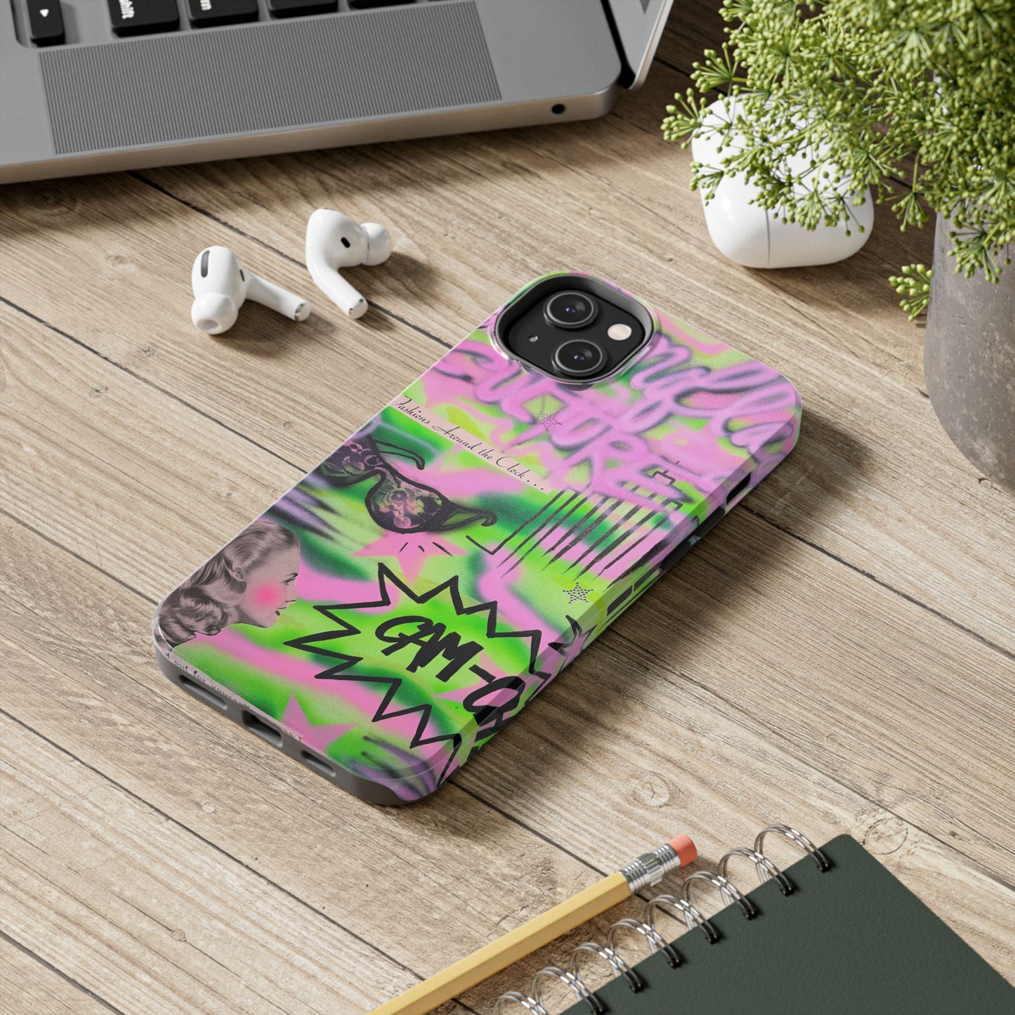 "green camo" airbrush iPhone case