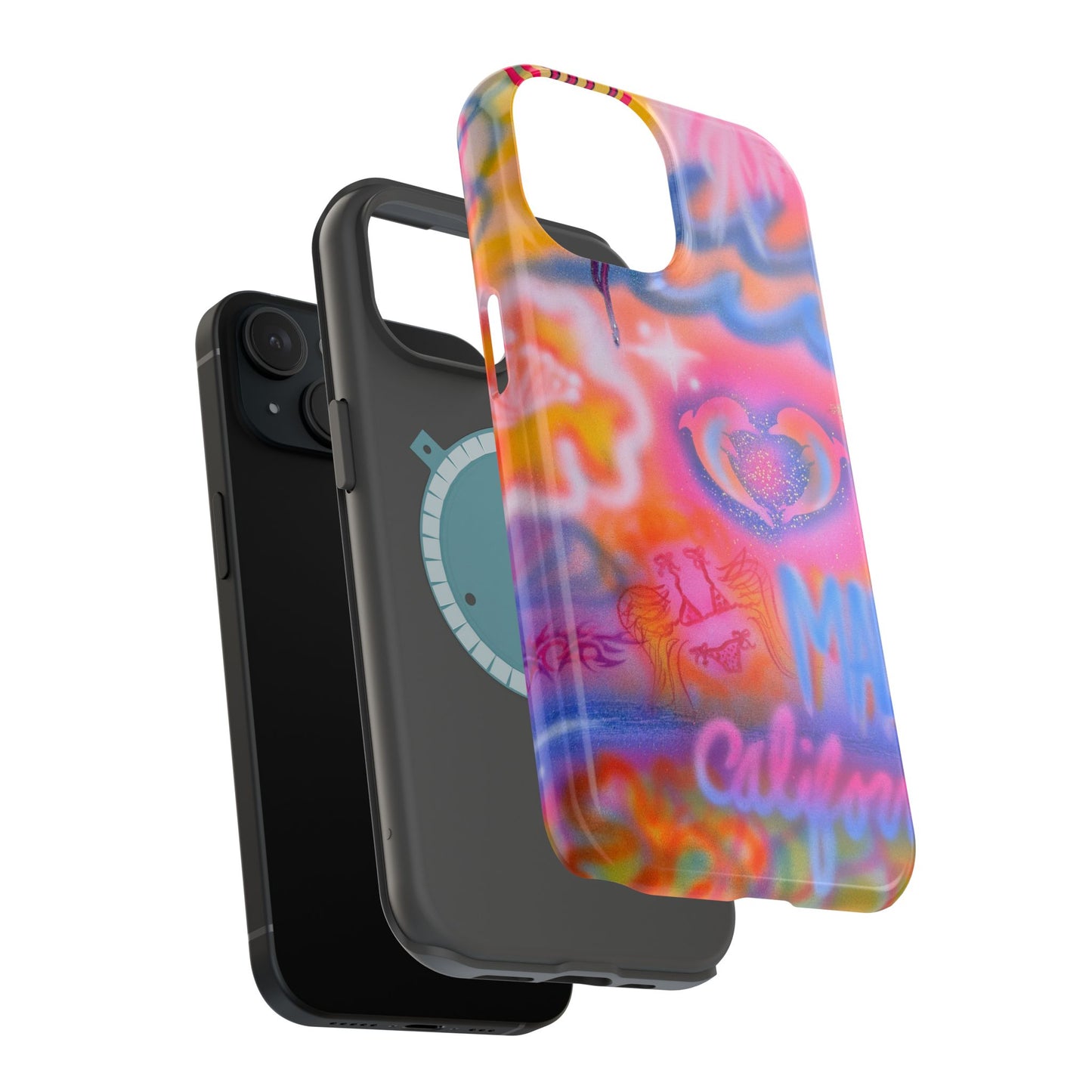 "mornings in malibu" MagSafe airbrush iPhone case