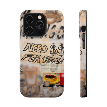 MagSafe "need $$ for coffee" airbrush iPhone case