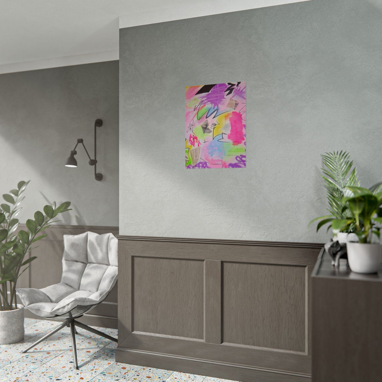 "pastel static" airbrush rolled print
