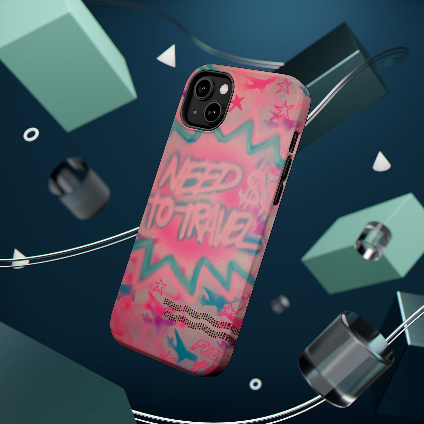 MagSafe "need $$ to travel" airbrush iPhone case