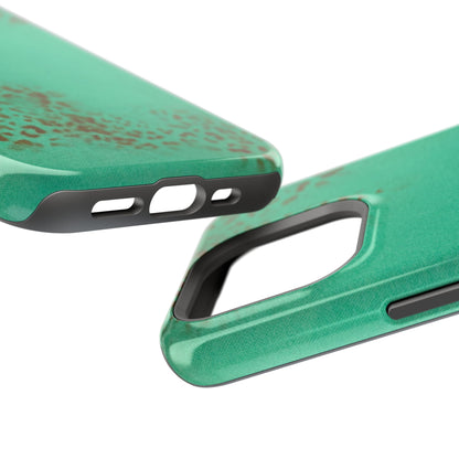 MagSafe "teal cheetah" airbrush iPhone case
