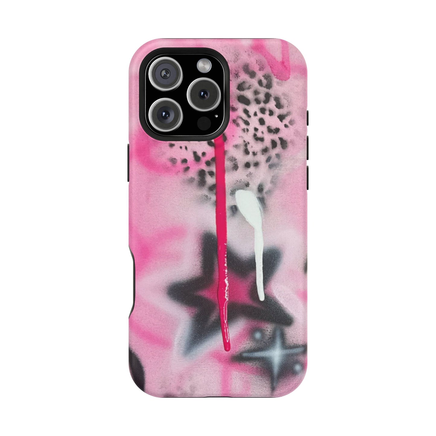 MagSafe "pink cheetah" airbrush iPhone case