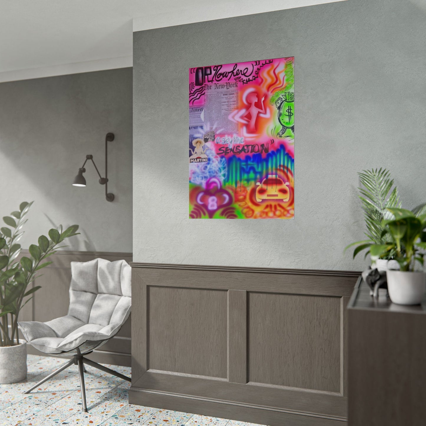"skyline sensation" airbrush rolled print