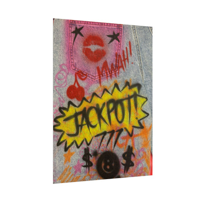 "jackpot!" airbrush rolled print