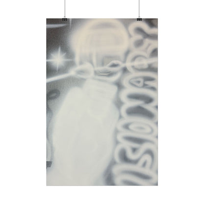 "visionary" airbrush rolled print