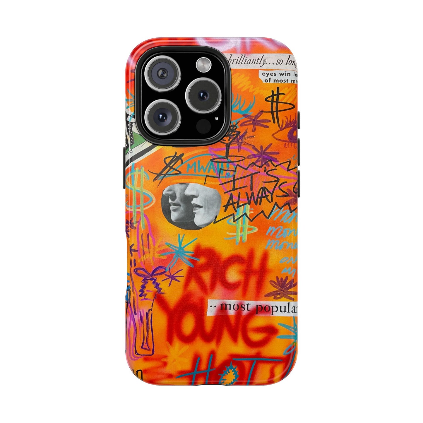 "young, rich, hot!" airbrush iPhone case