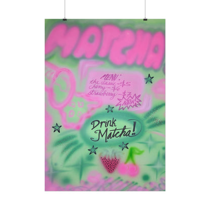 "matcha!" airbrush rolled print