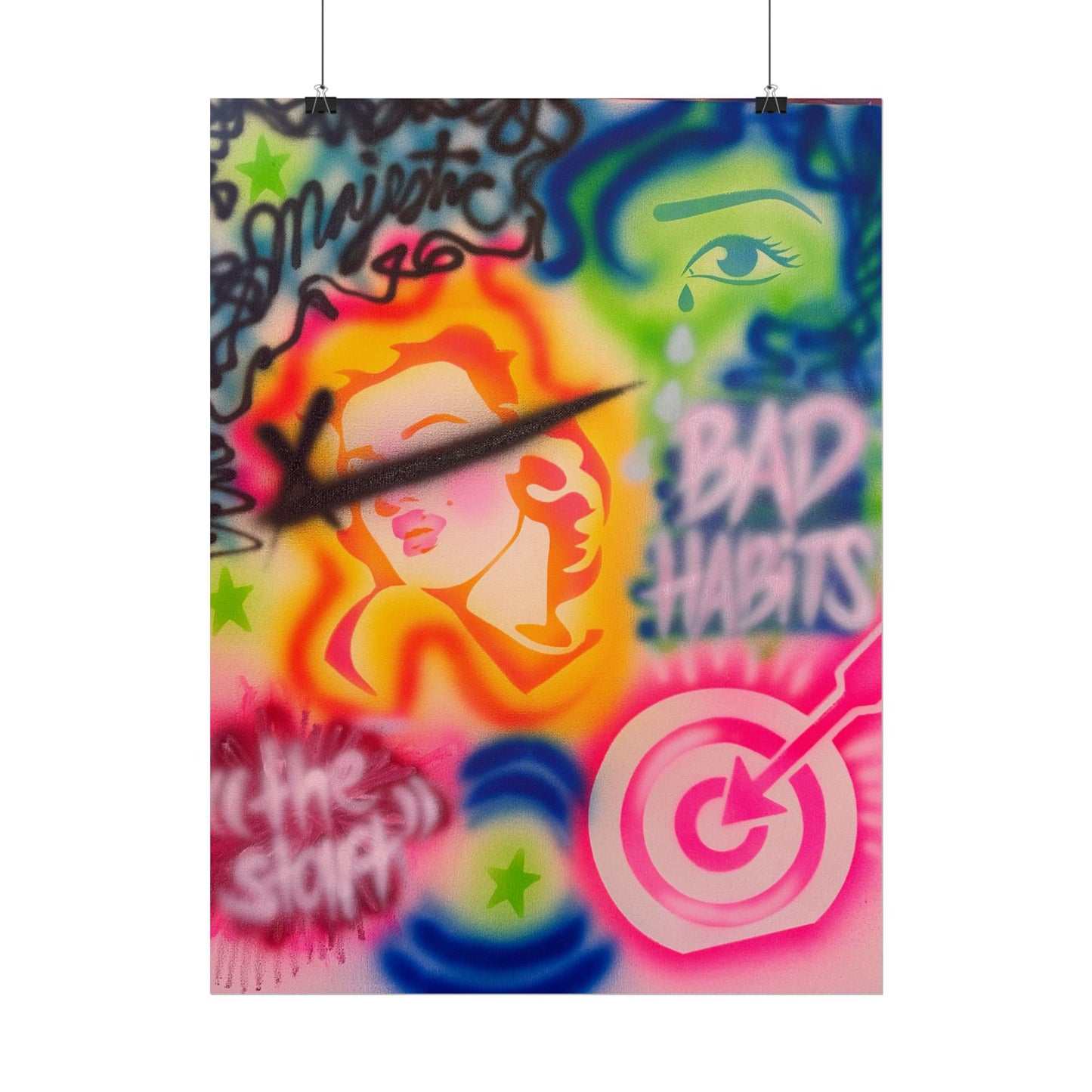 "bad habits" airbrush rolled print