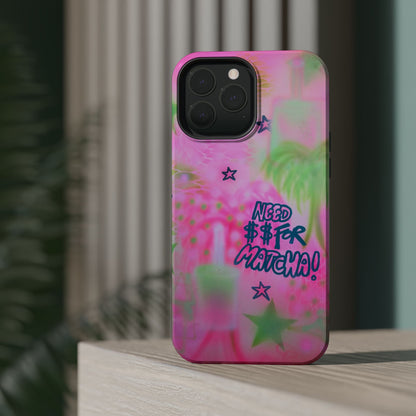 MagSafe "need $$ for matcha" airbrush iPhone case